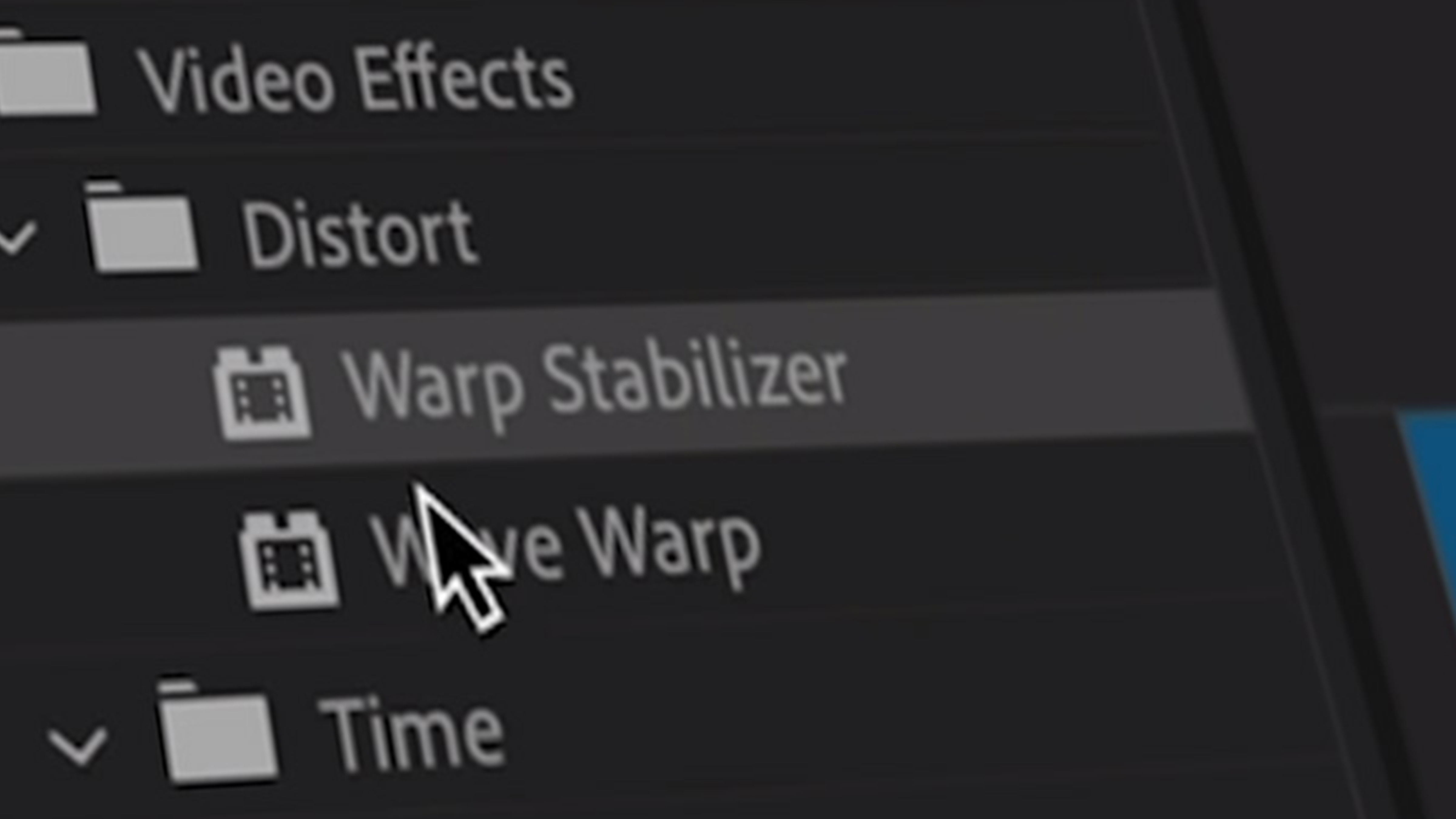 Clicking the speed-boosted Warp Stabilizer button.